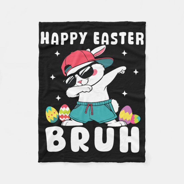 Dabbing Rabbit Påsk Day Eggs Dab Boys Girls Kid Fleecefilt (Framsidan)
