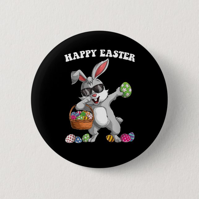Dabbing Rabbit Påsk Day Eggs Dab Boys Girls Kid Knapp (Framsida)
