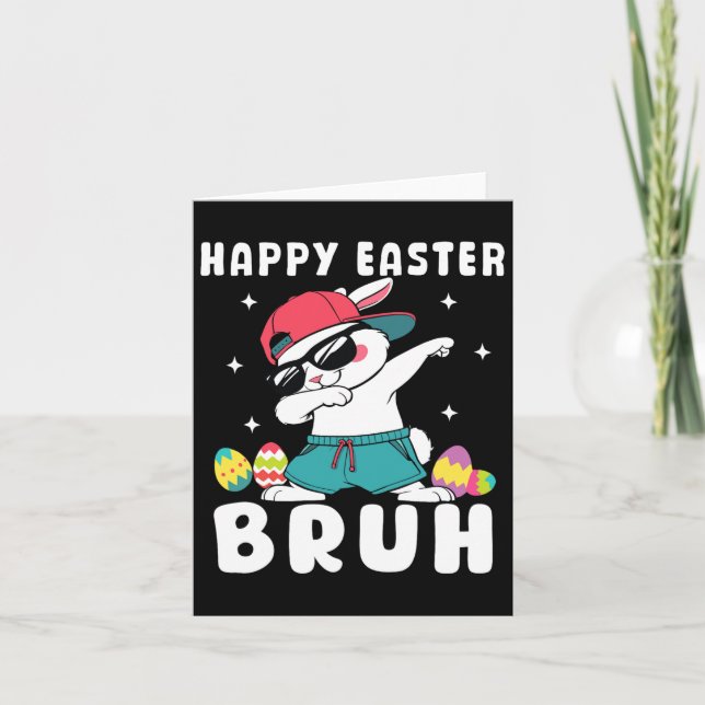 Dabbing Rabbit Påsk Day Eggs Dab Boys Girls Kid Kort (Framsida)