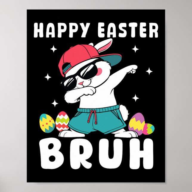 Dabbing Rabbit Påsk Day Eggs Dab Boys Girls Kid Poster (Framsidan)