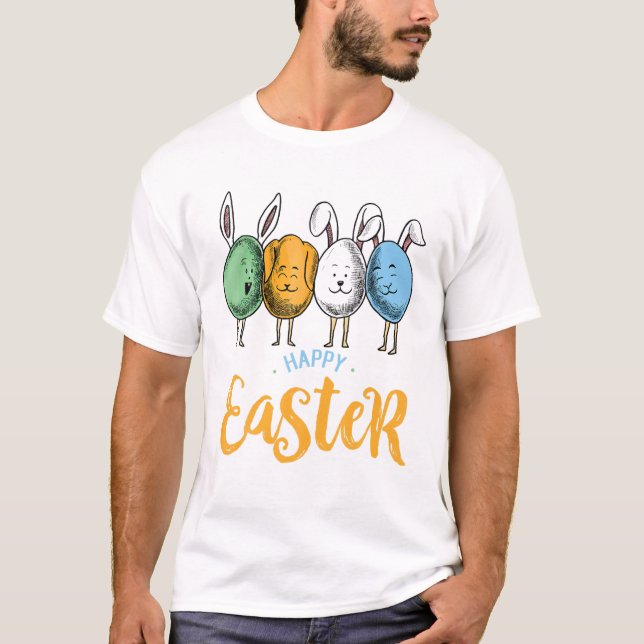Dabbing Rabbit Påsk Day Eggs Dab Boys Girls Kids T Shirt (Framsida)