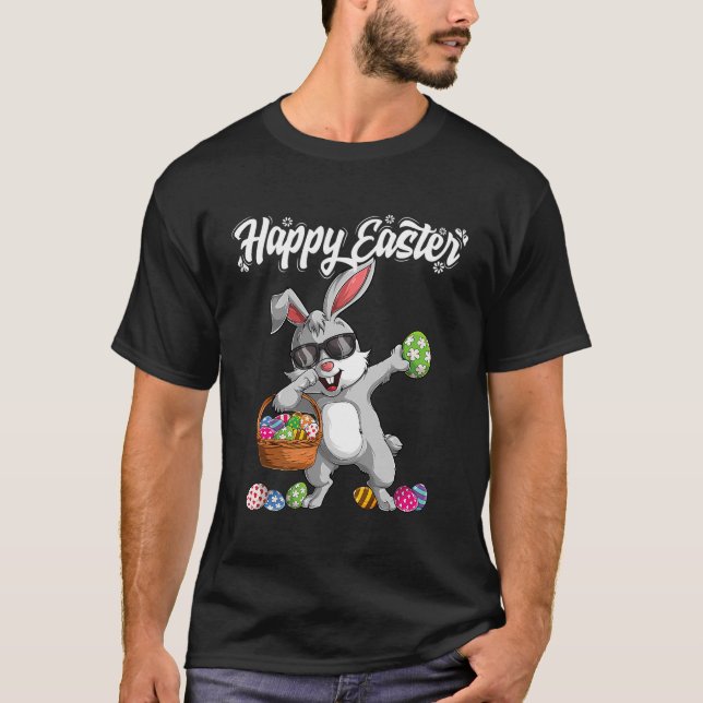 Dabbing Rabbit Påsk Day Eggs Dab Bunny T Shirt (Framsida)