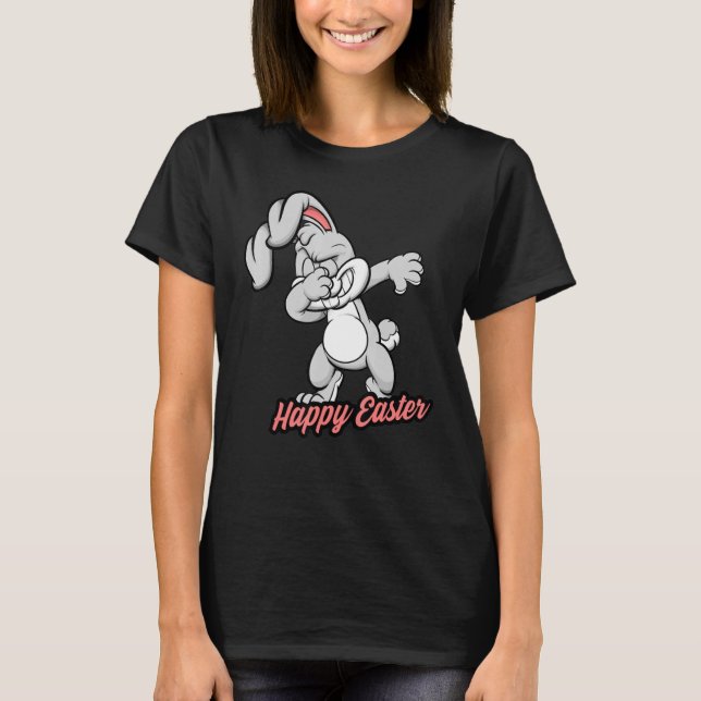 Dabbing Rabbit Påsk Day Eggs Hunting Basket Dab T Shirt (Framsida)