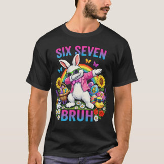 Dabbing Rabbit Six Seven Bruh T-shirt