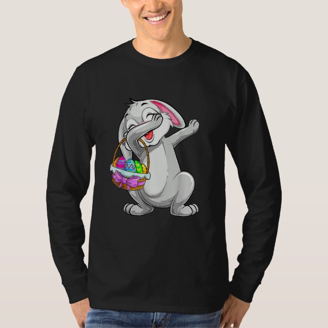 Dabbing Rabit Cute Bunny med Eggs Påsk Dab Boy T Shirt (Framsida)