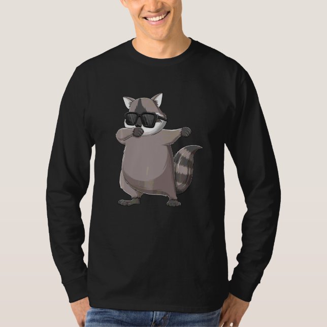 Dabbing Raccoon Wearing Sunglasses Dab Dance Girls T Shirt (Framsida)