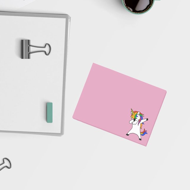 Dabbing Rainbow Unicorn Cute Post-it Block (Skapare uppladdad)