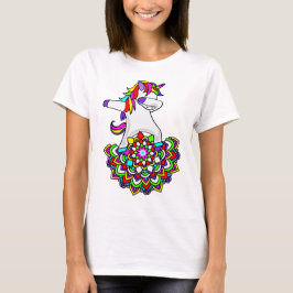 Dabbing Rainbow Unicorn - Mandala Dab T Shirt