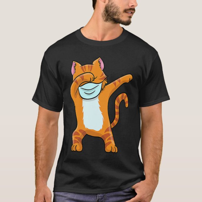 Dabbing Red Cat T  Boys Funny Red Cat Dab T Shirt (Framsida)