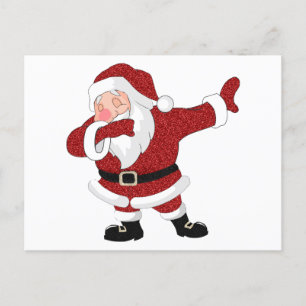 Dabbing Red Jultomten ROLIGT HELGDAG JULAFTON HU Helg Vykort