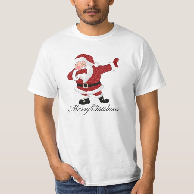 Dabbing Red Jultomten | ROLIGT HELGDAG JULAFTON HU T Shirt (Framsida)