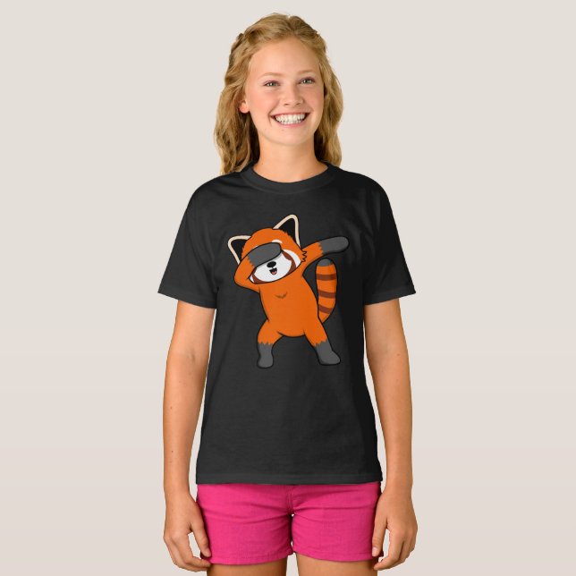Dabbing Red Panda Cute Pet Animal Pandas Älskare G T Shirt (Hel framsida)