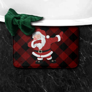 Dabbing Red Play Jultomten   Roligt Rustic Buffalo Badrumsmatta