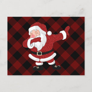 Dabbing Red Play Jultomten Roligt Rustic Buffalo Helg Vykort