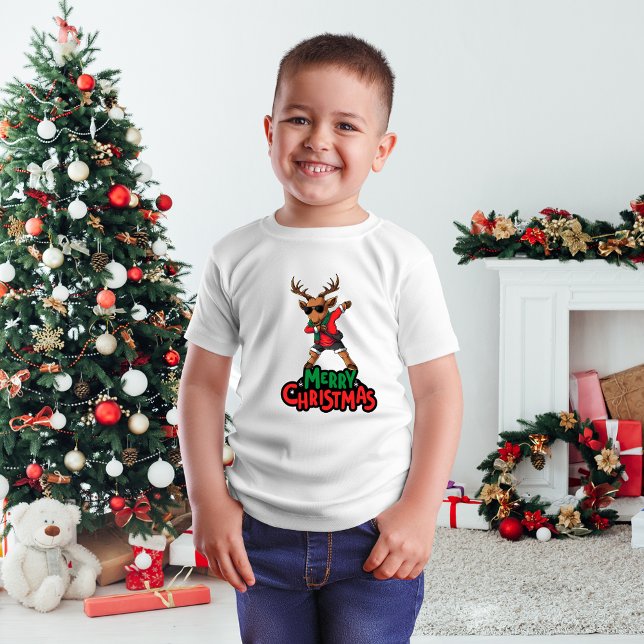 Dabbing Reindeer jul Kids T-Shirt (Skapare uppladdad)