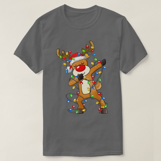 Dabbing Reindeer Santa Kids Boys Manar Dab T Shirt (Design framsida)