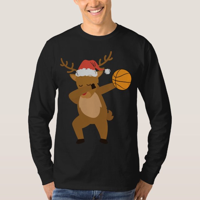 Dabbing rener Basketball juljul T Shirt (Framsida)