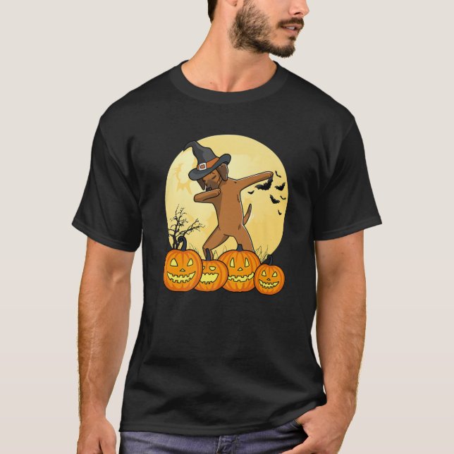 Dabbing Rhodesian Ridgeback Dab Dance Halloween Do T Shirt (Framsida)