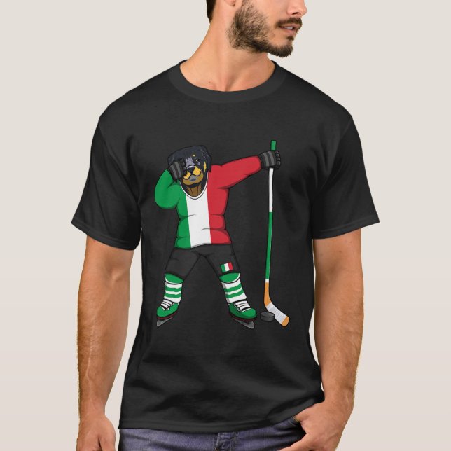 Dabbing Rottweiler Italien Ishockeyfans Tröja Wi (Framsida)