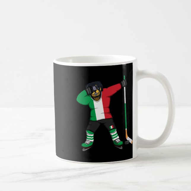 Dabbing Rottweiler Italy Ice Hockey Fans Jersey Wi Kaffemugg (Höger)