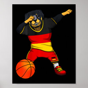 Dabbing Rottweiler Tyskland Jersey Tysk Sketll Lo Poster