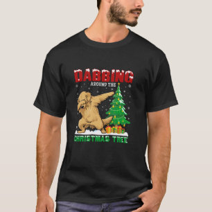 Dabbing runt Julgran Golden Retriever T Shirt