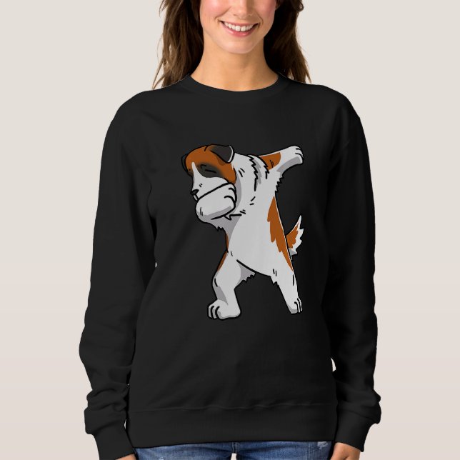 Dabbing Saint Bernard Hund Dab Dance T Shirt (Framsida)