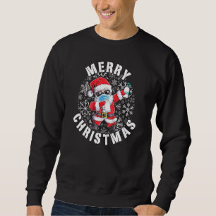 Dabbing Santa Ansikte Mask-jul Lång Ärmad Tröja