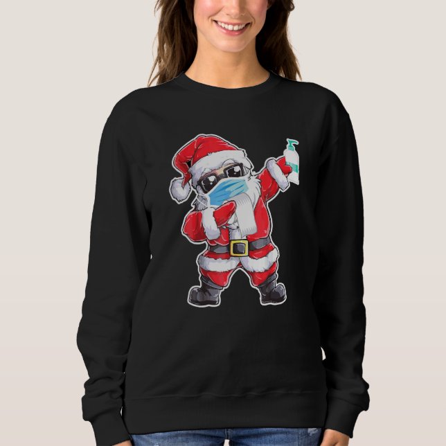 Dabbing Santa Ansikte Mask-jul T Shirt (Framsida)