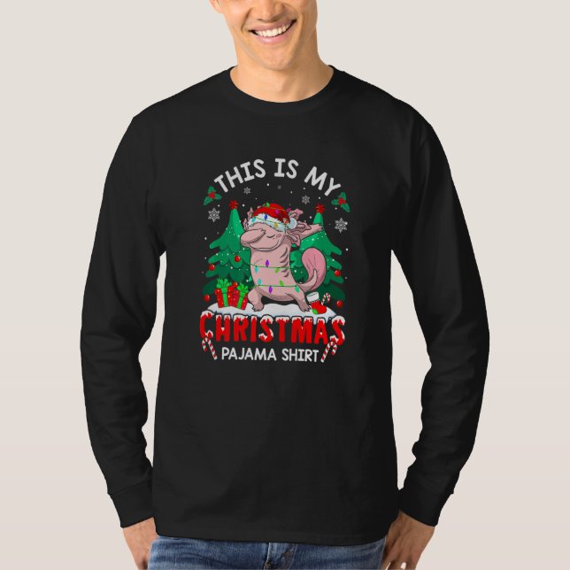 Dabbing Santa Axolotl Ljus Roligt Det här är min K T Shirt (Framsida)