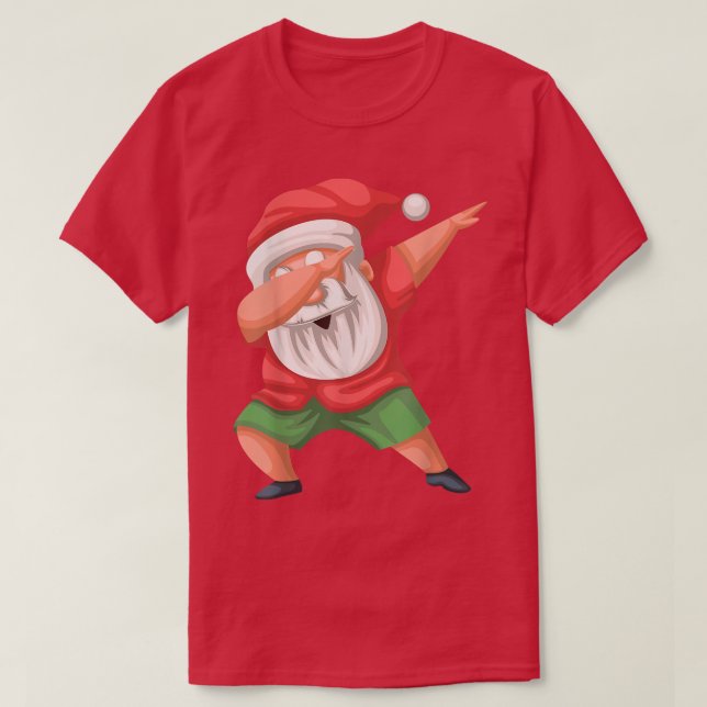 Dabbing Santa Beach jultomten i juli T Shirt (Design framsida)