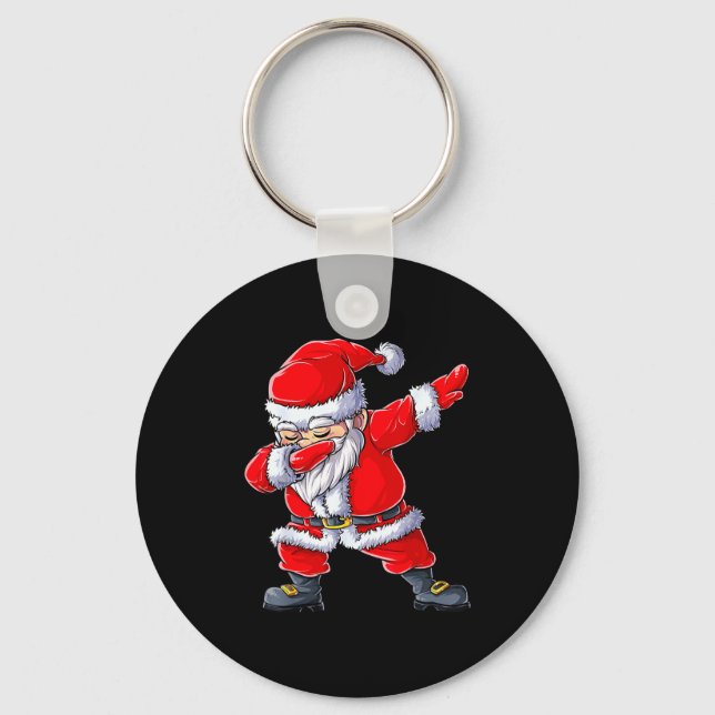 Dabbing Santa Claus Christmas Boys Men Funny Xmas  Nyckelring (Framsida)