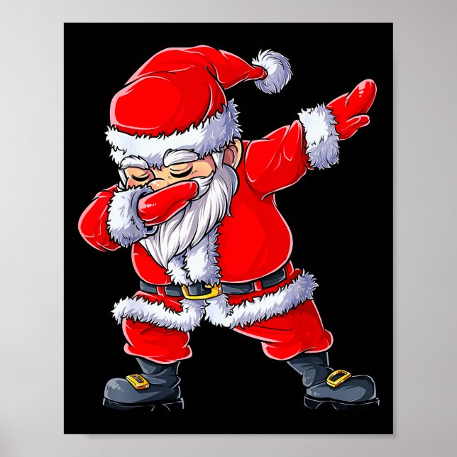 Dabbing Santa Claus Christmas Boys Men Funny Xmas  Poster (Framsidan)