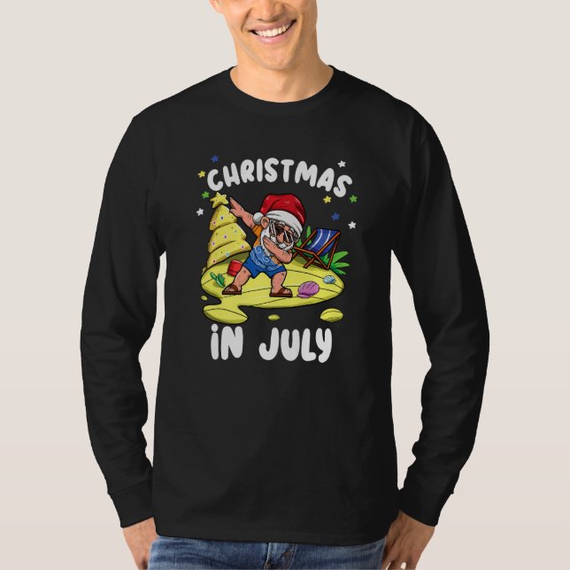 Dabbing Santa Claus Christmas In July Xmas Beach V T Shirt (Framsida)