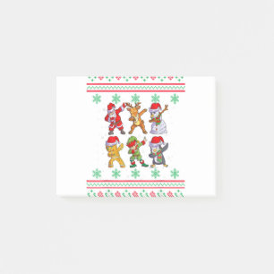 Dabbing Santa Elf Friends jul Boys Girls Manar Post-it Block