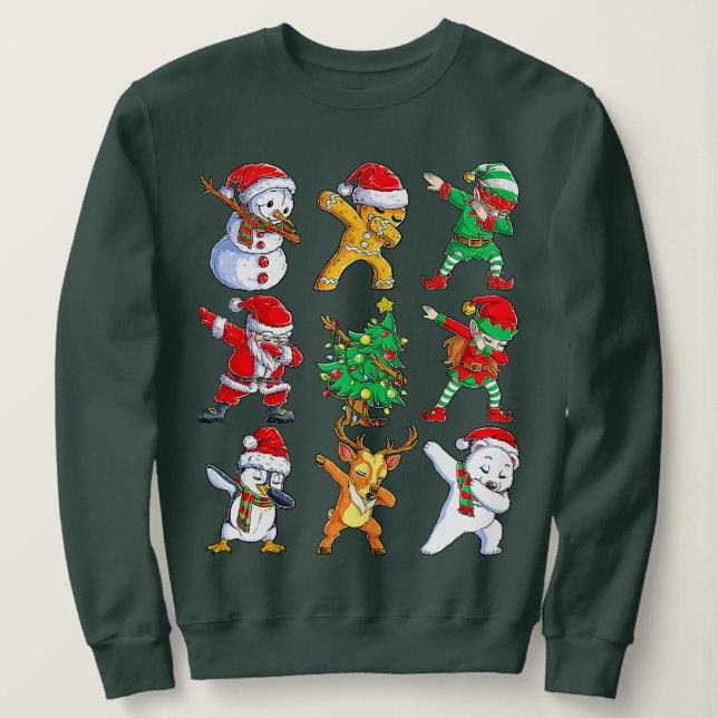 Dabbing Santa Elf Friends jul Boys Girls Manar T Shirt (Design framsida)