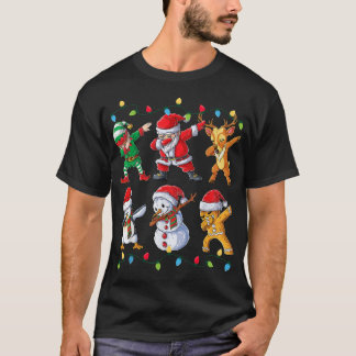 Dabbing Santa Elf Friends jul Boys Girls T Shirt