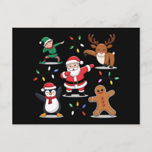 Dabbing Santa Elf Friends jul Julafton Dab Helg Vykort