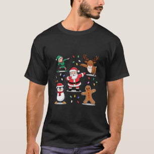 Dabbing Santa Elf Friends jul Julafton Dab T Shirt