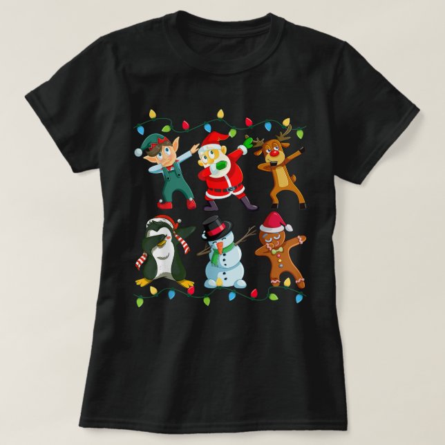 Dabbing Santa Elf Friends jul Kids Boys Manar T Shirt (Design framsida)