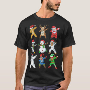 Dabbing Santa Elf Friends jul T Shirt