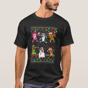 Dabbing Santa Elf Friends Ugly jul Kids Boys T Shirt