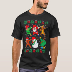 Dabbing Santa Elf Friends Ugly Julafton Sweater Da T Shirt
