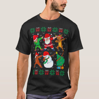 Dabbing Santa Elf Friends Ugly Julafton Sweater Da T Shirt