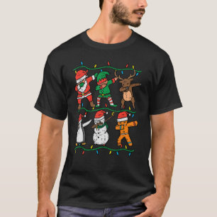 Dabbing Santa Elf Penguin Julafton jul Boys Kids T Shirt