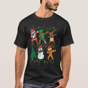 Dabbing Santa Elf Reindeer Dab Julafton PJs jul T Shirt