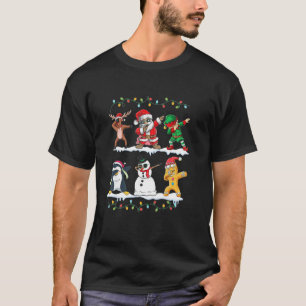 Dabbing Santa Elf Snögubbe Penguin jul Kids C T Shirt