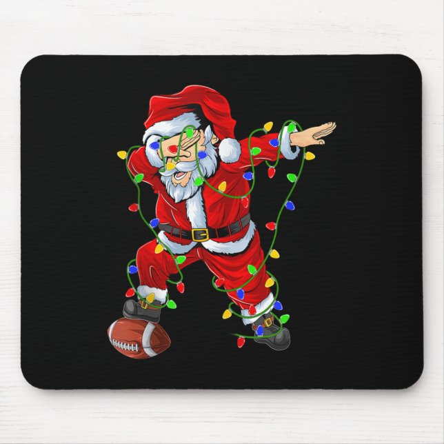Dabbing Santa Football Christmas Lights Srty Playe Musmatta (Framsidan)