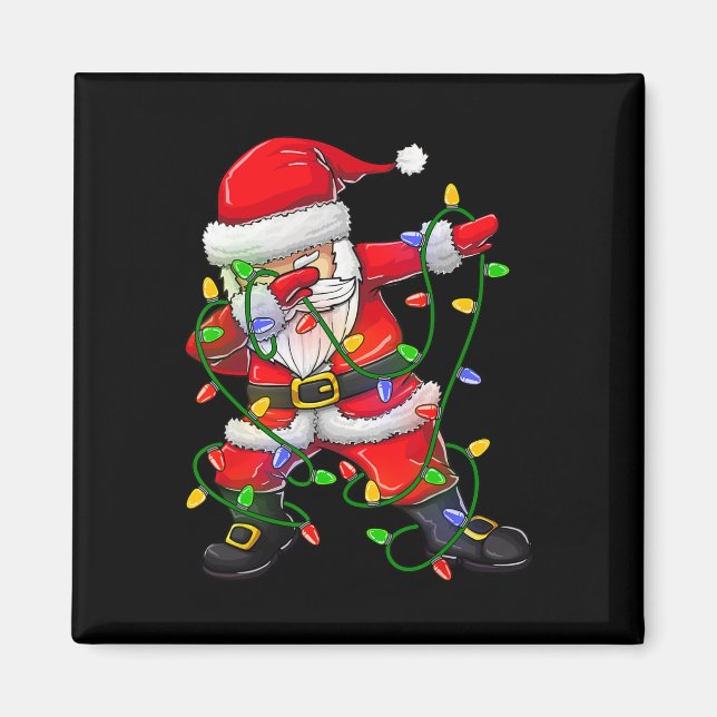 Dabbing Santa for Boys Girls Julgran Light Magnet (Framsidan)