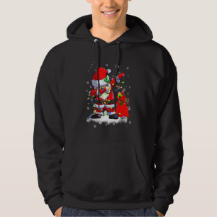 Dabbing Santa for Boys Girls Julgran Ljus Hoodie